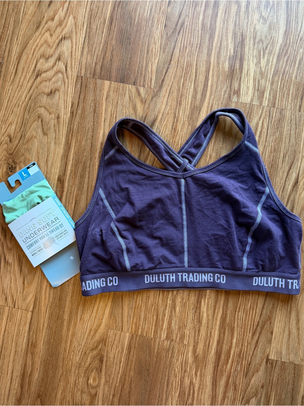 Duluth Trading Co Deep Purple Crossback Sports Bra